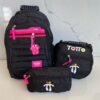 BOLSO TRIO TOTTO 3 - negro rosa