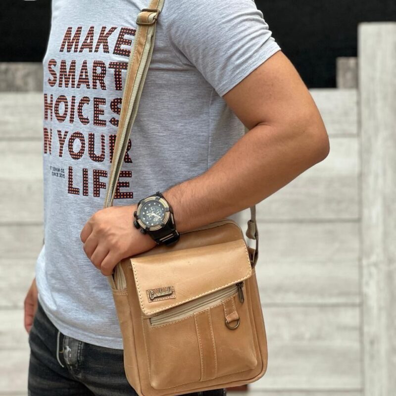 BOLSO 💯CUERO  DE ALTA CALIDAD CABALLERO